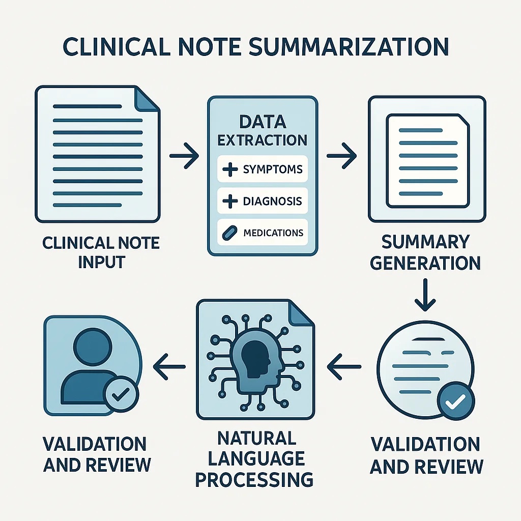 Illustration of the clinical note summarization process